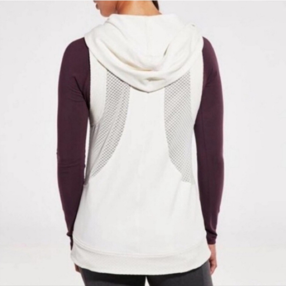 CALIA by Carrie Underwood Mesh Zip Up Vest‎ with Hood Cream NWT Size Small - Picture 4 of 12